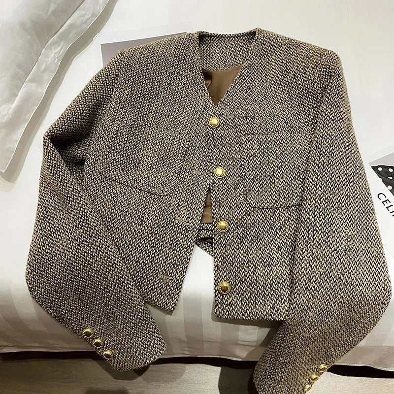Drune | Damen Verkürzter Kragenloser Blazer
