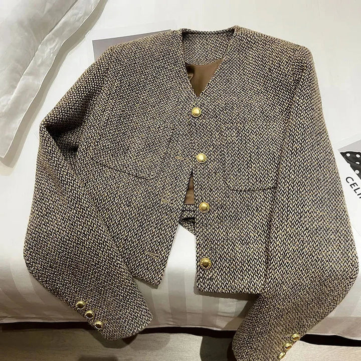 Drune | Damen Verkürzter Kragenloser Blazer