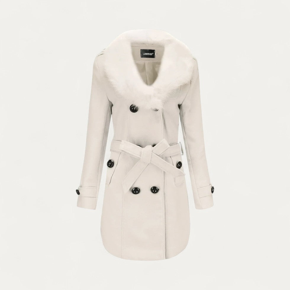 Drune | Damen Wendewickeltrenchcoat mit Kunstfell