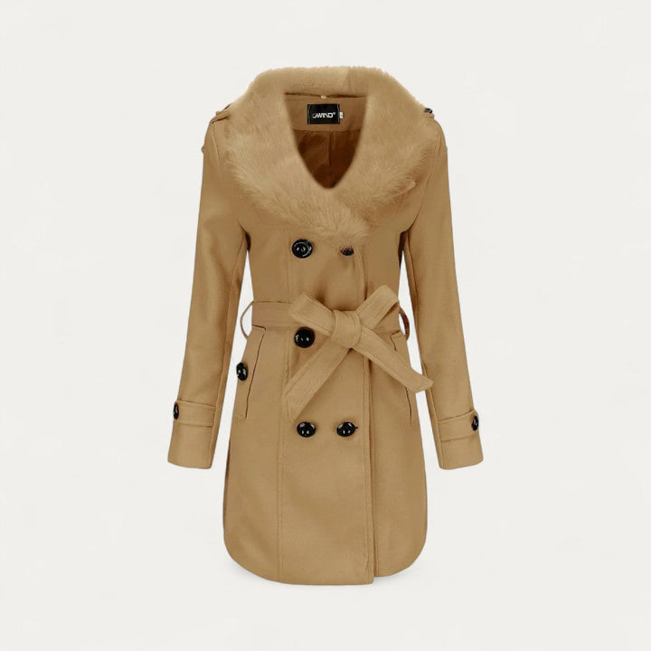 Drune | Damen Wendewickeltrenchcoat mit Kunstfell