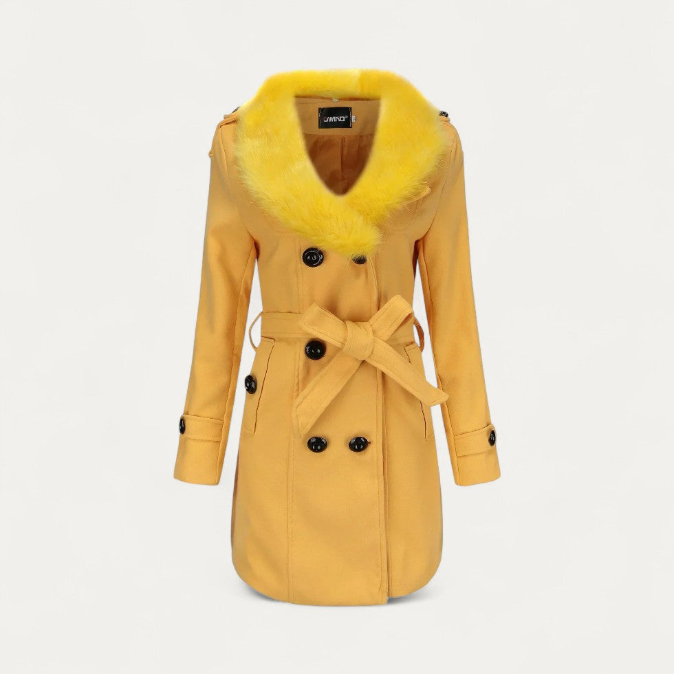 Drune | Damen Wendewickeltrenchcoat mit Kunstfell