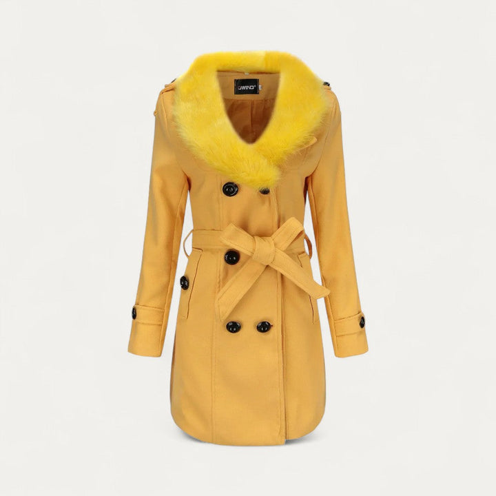 Drune | Damen Wendewickeltrenchcoat mit Kunstfell