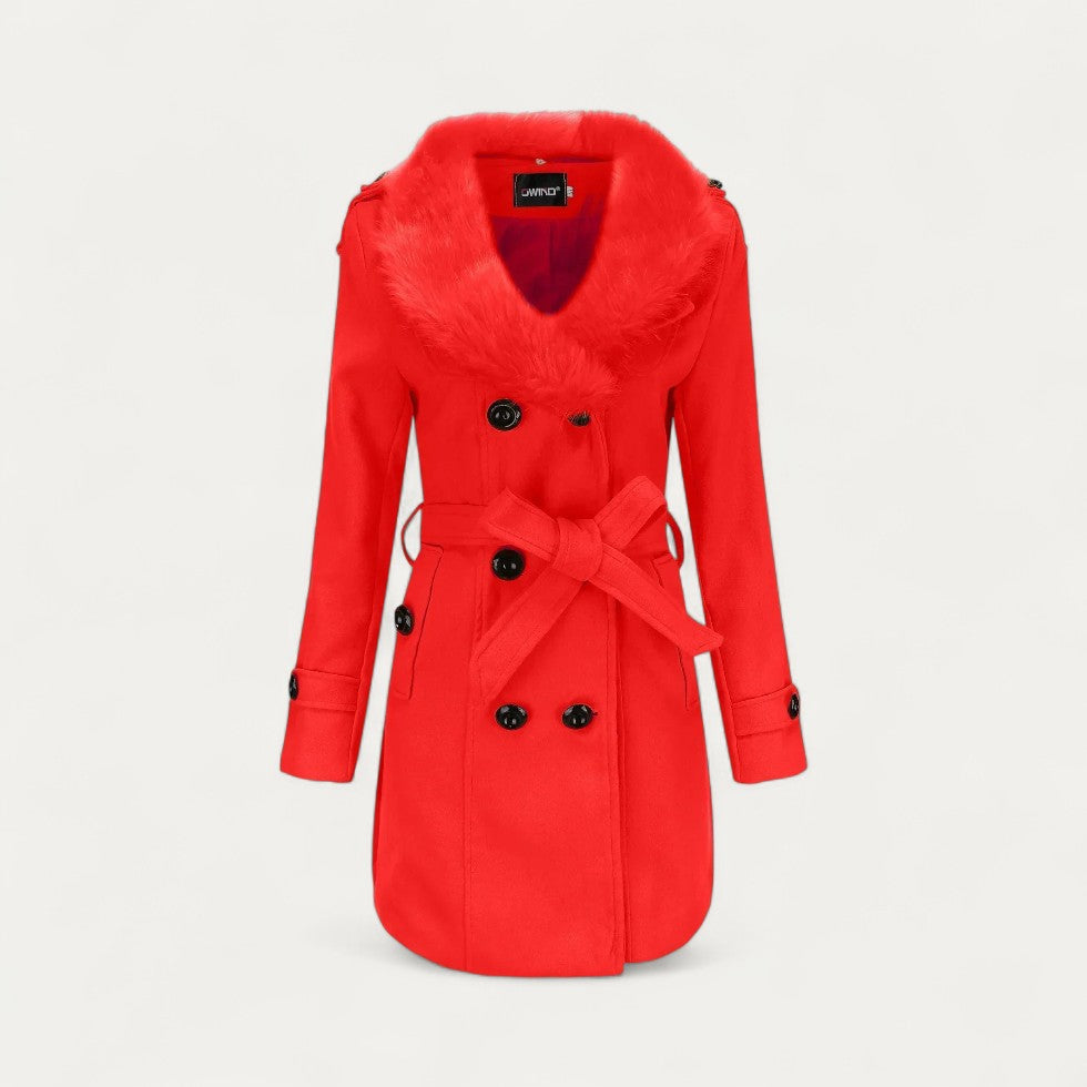 Drune | Damen Wendewickeltrenchcoat mit Kunstfell
