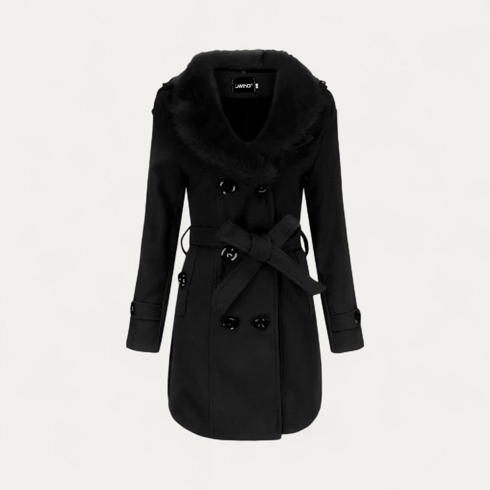 Drune | Damen Wendewickeltrenchcoat mit Kunstfell