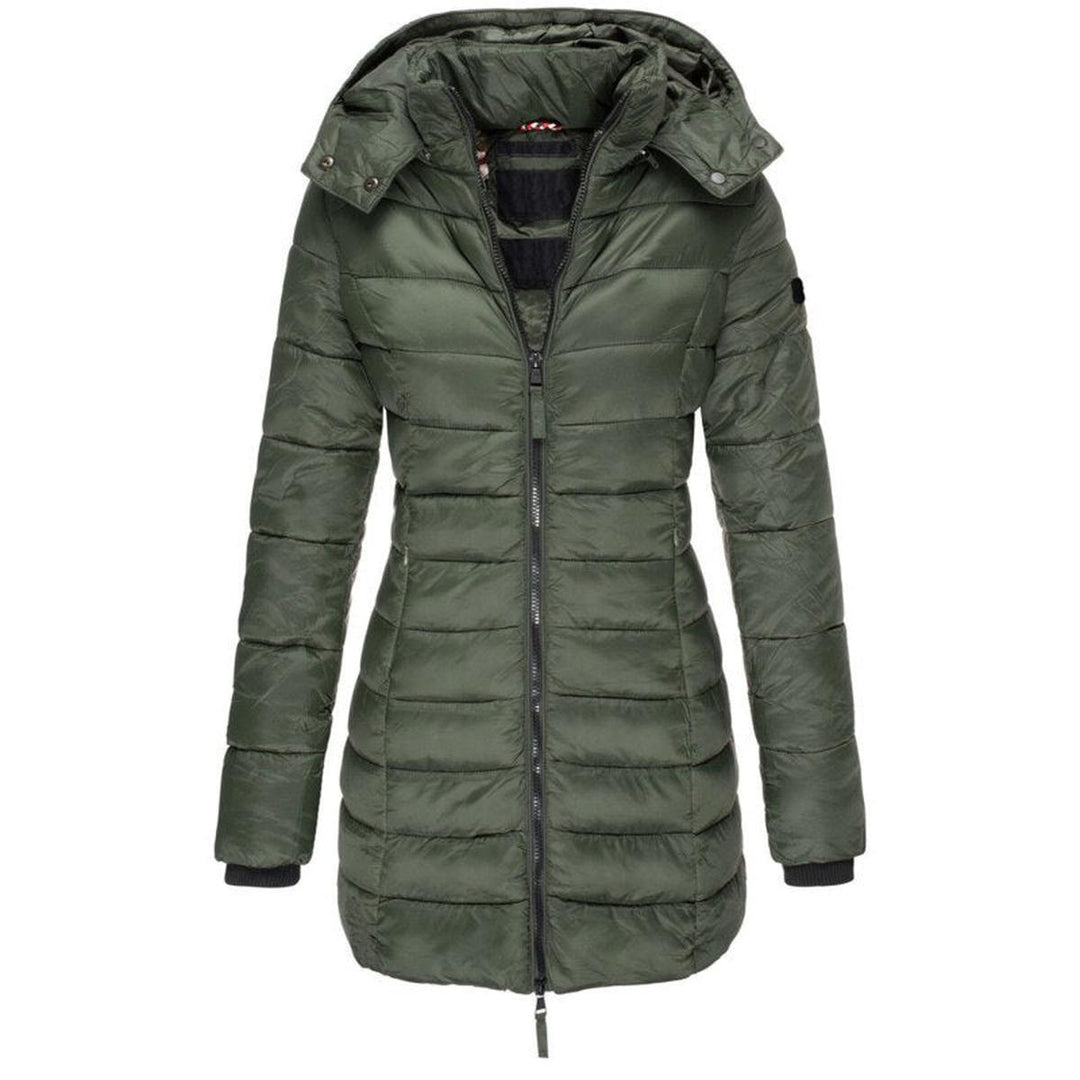 Drune | Damen Kapuzen Winter Daunenjacke mit Reißverschluss