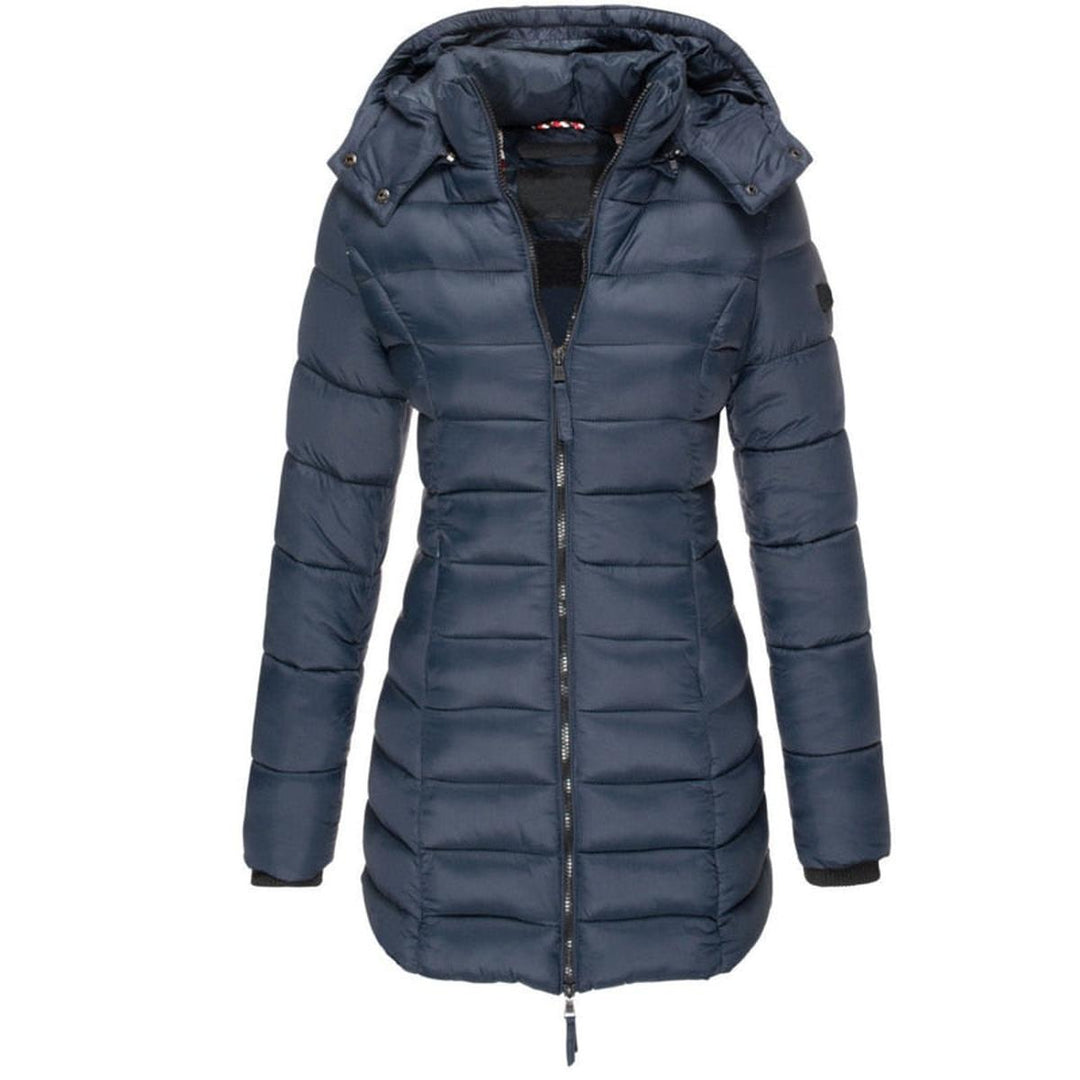 Drune | Damen Kapuzen Winter Daunenjacke mit Reißverschluss