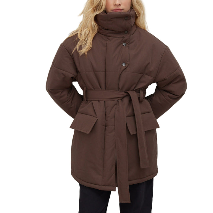 Drune | Damen Gequiltete Baumwolljacke Oversized & Mit Gürtel