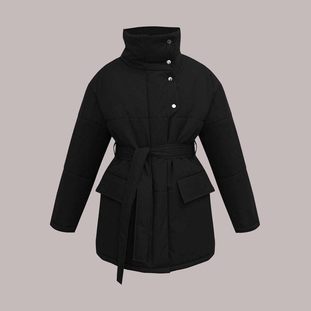 Drune | Damen Gequiltete Baumwolljacke Oversized & Mit Gürtel