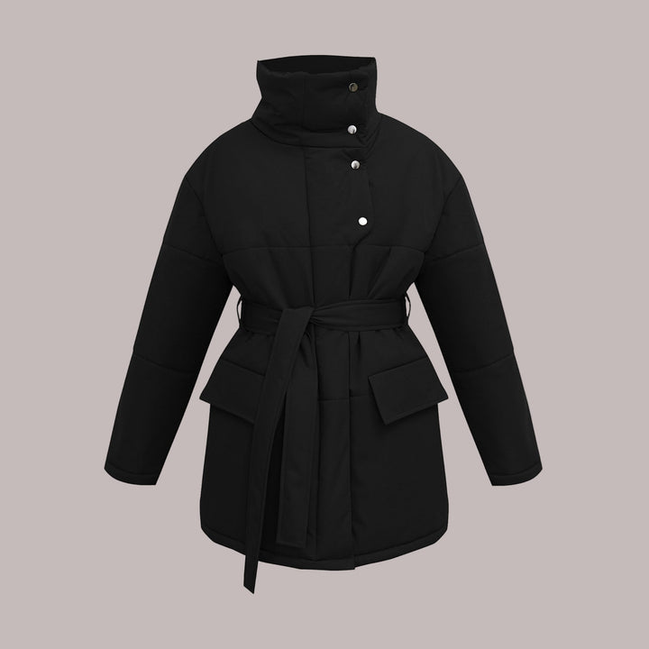 Drune | Damen Gequiltete Baumwolljacke Oversized & Mit Gürtel