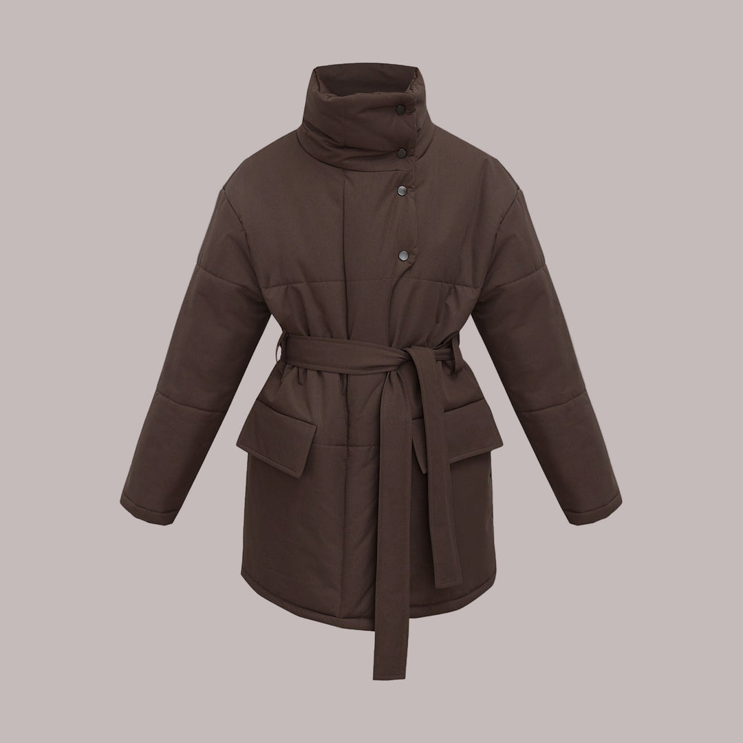 Drune | Damen Gequiltete Baumwolljacke Oversized & Mit Gürtel