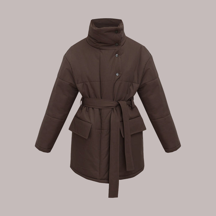Drune | Damen Gequiltete Baumwolljacke Oversized & Mit Gürtel