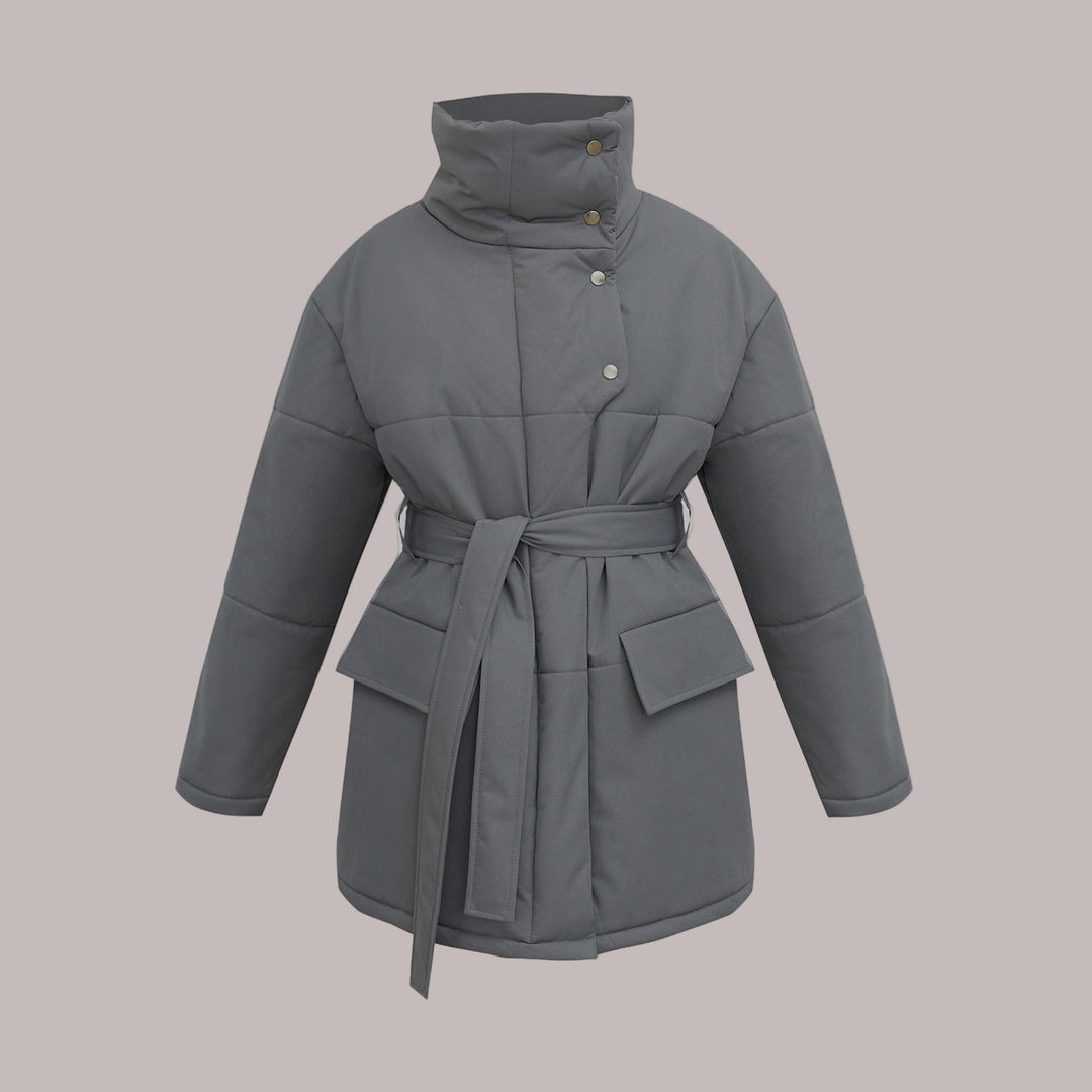 Drune | Damen Gequiltete Baumwolljacke Oversized & Mit Gürtel
