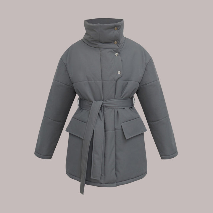 Drune | Damen Gequiltete Baumwolljacke Oversized & Mit Gürtel