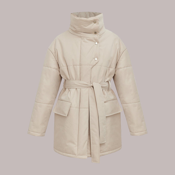 Drune | Damen Gequiltete Baumwolljacke Oversized & Mit Gürtel