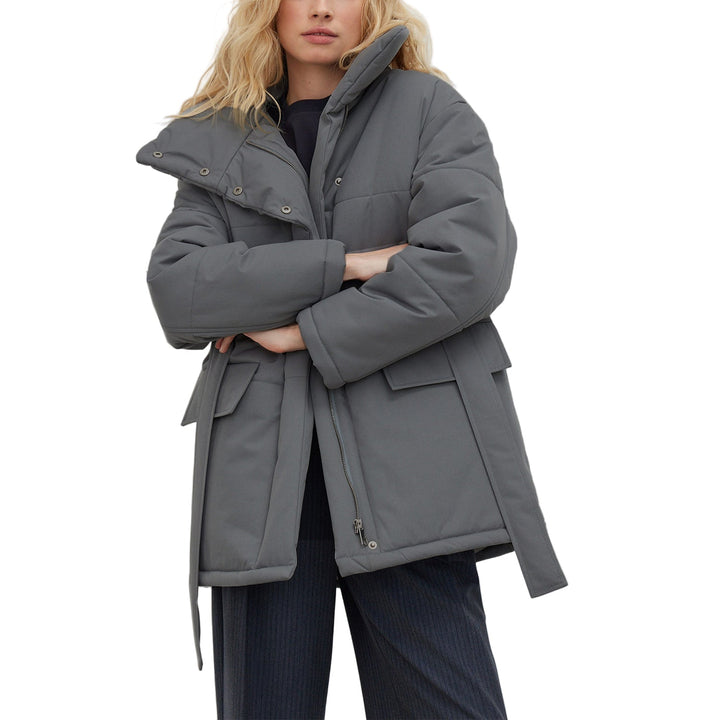 Drune | Damen Gequiltete Baumwolljacke Oversized & Mit Gürtel