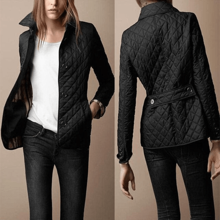 Drune | Damen Leichter Steppmantel mit Knopfschluss
