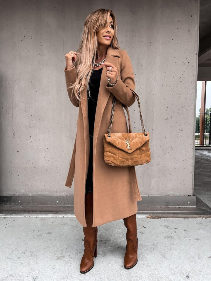 Drune | Damen Langer Frühlingsmantel mit Klassischem Design