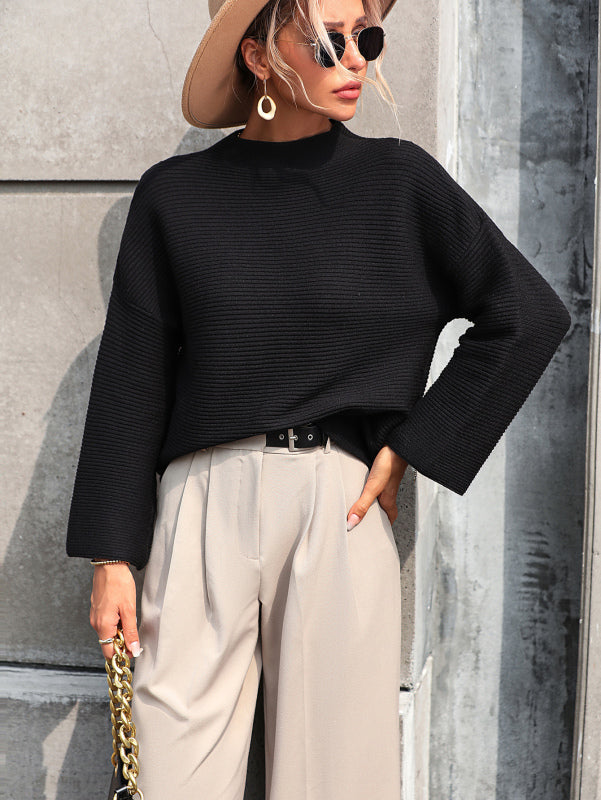 Drune | Pullover - Damen Herbst Lockere Passform Langarm Gestrickter Pullover
