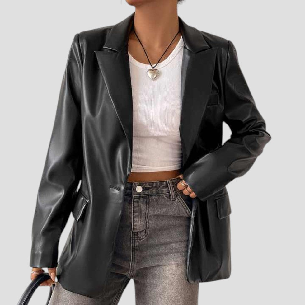 Drune | Oversized Schwarze Blazerjacke – Lässiger Schnitt