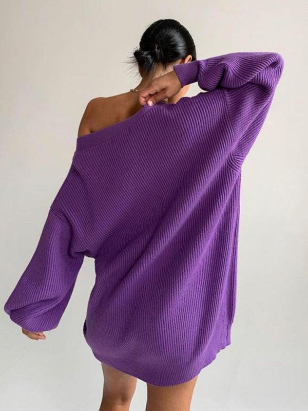 Drune | Cardigan - Damen Herbst Übergrößen Rippstrick Knopf-Cardigan