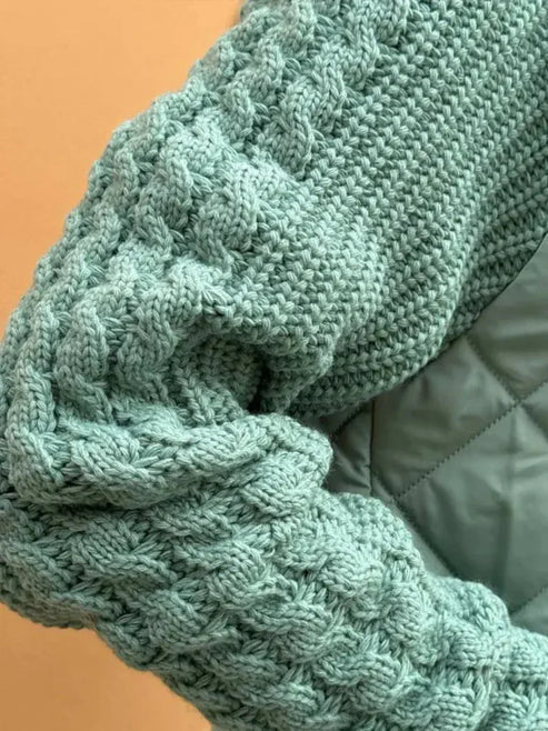 Drune | Gesteppte Jacke Texturierte Ärmel mit Reißverschluss Funnel Neck