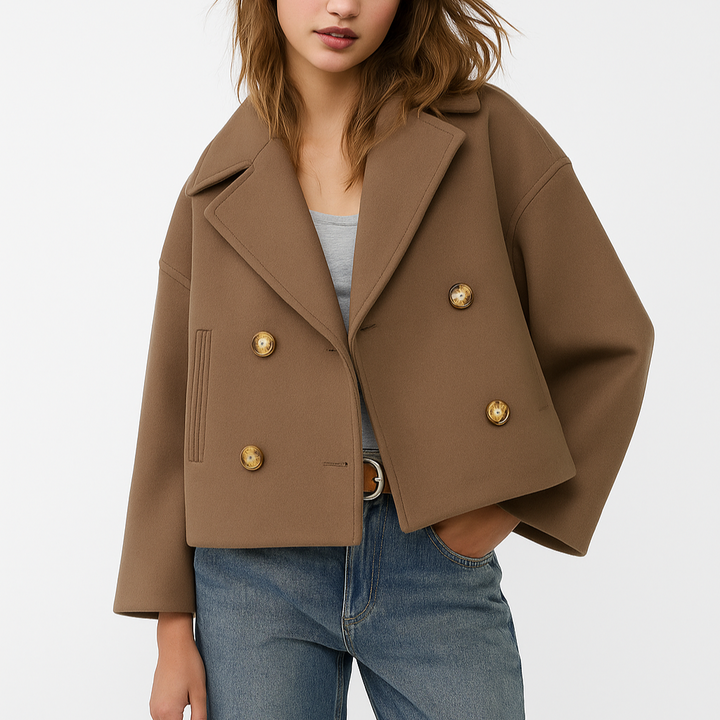 Drune | Damen Kurz Gepolsterte Jacke Mit Breitem Revers