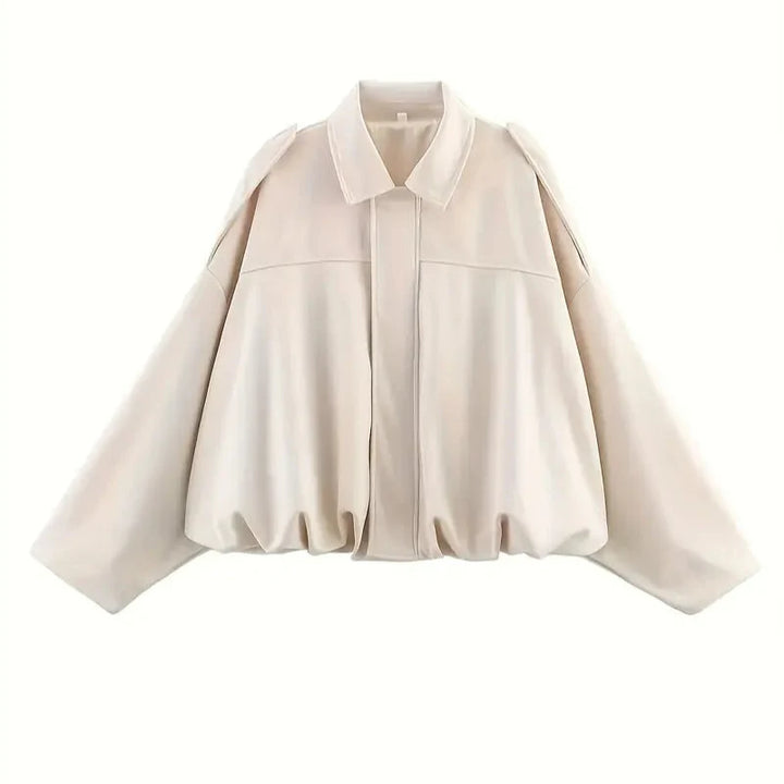 Drune | Damen Oversized Kurze Jacke Faux Wildleder