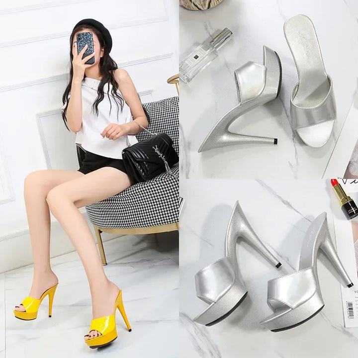 Drune | Lackleder High Heel Sandalen