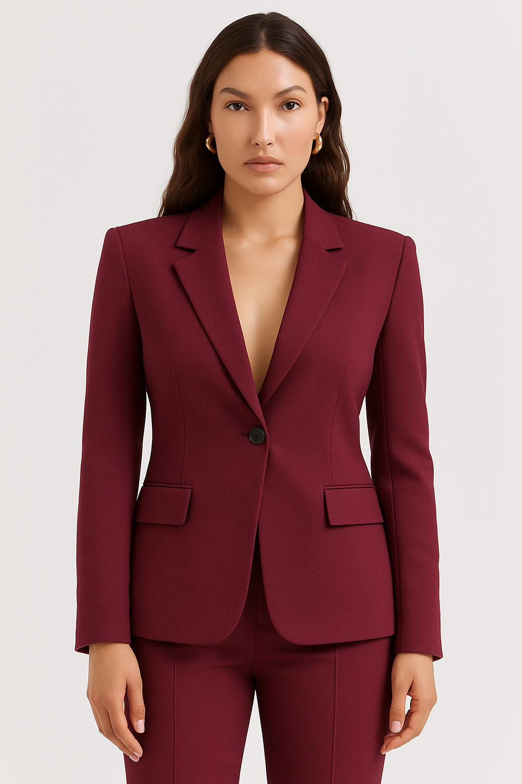 Drune | Maßgeschneiderter Blazer – Einreiher – Slim Fit – Weinrot