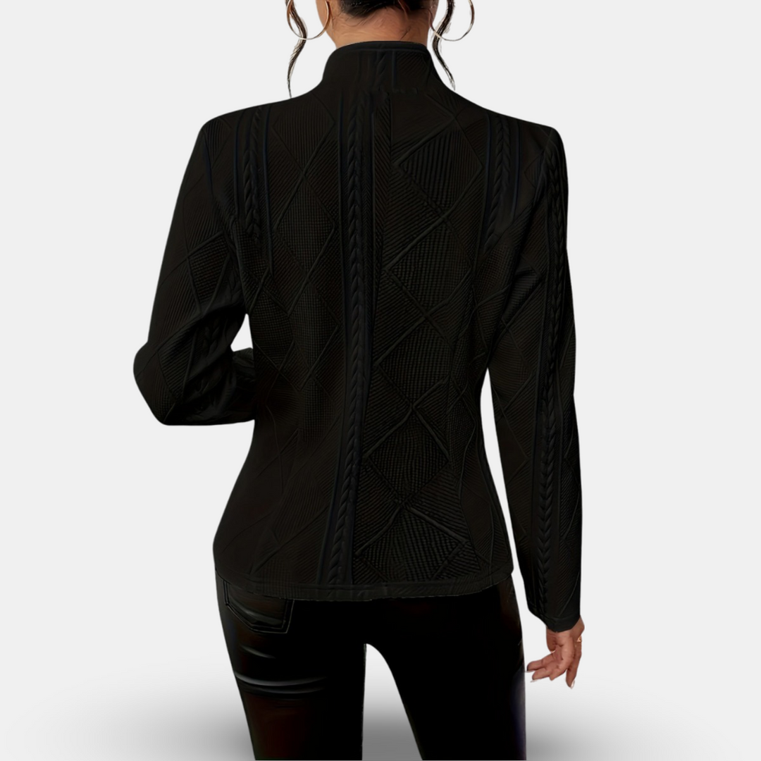 Drune | Damen Textur Geometrische Blazer Taillierte Passform