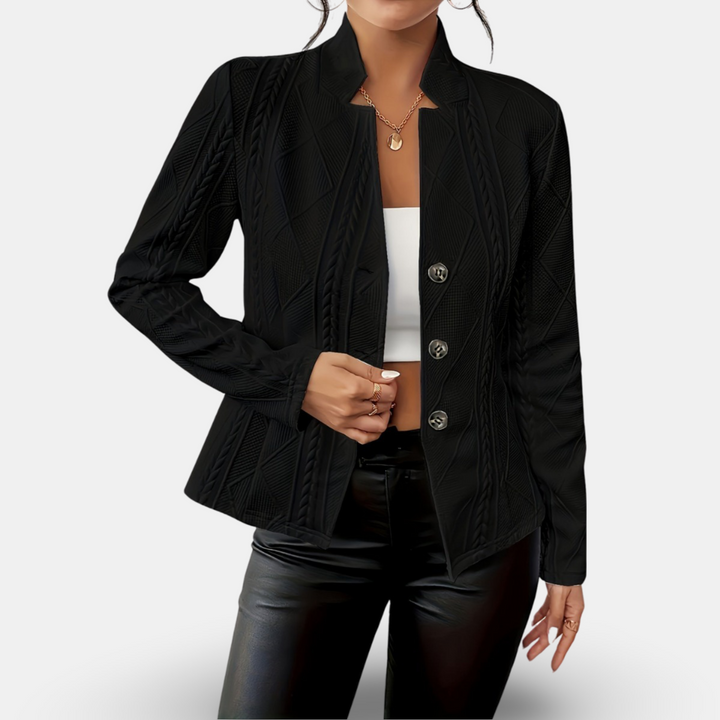 Drune | Damen Textur Geometrische Blazer Taillierte Passform