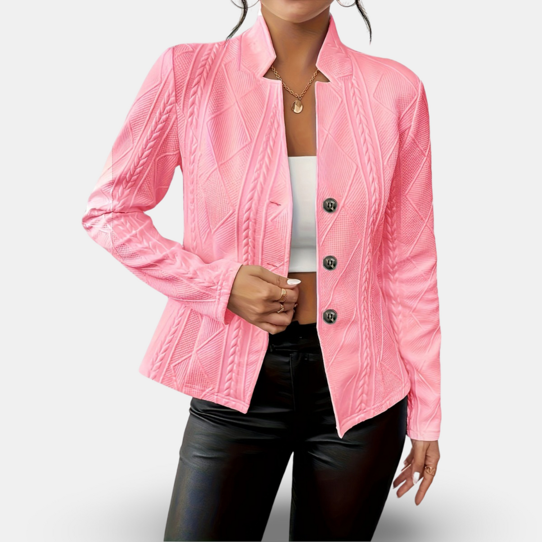 Drune | Damen Textur Geometrische Blazer Taillierte Passform