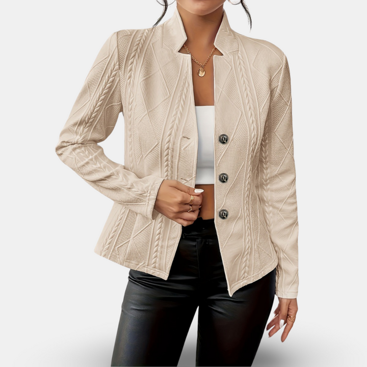 Drune | Damen Textur Geometrische Blazer Taillierte Passform