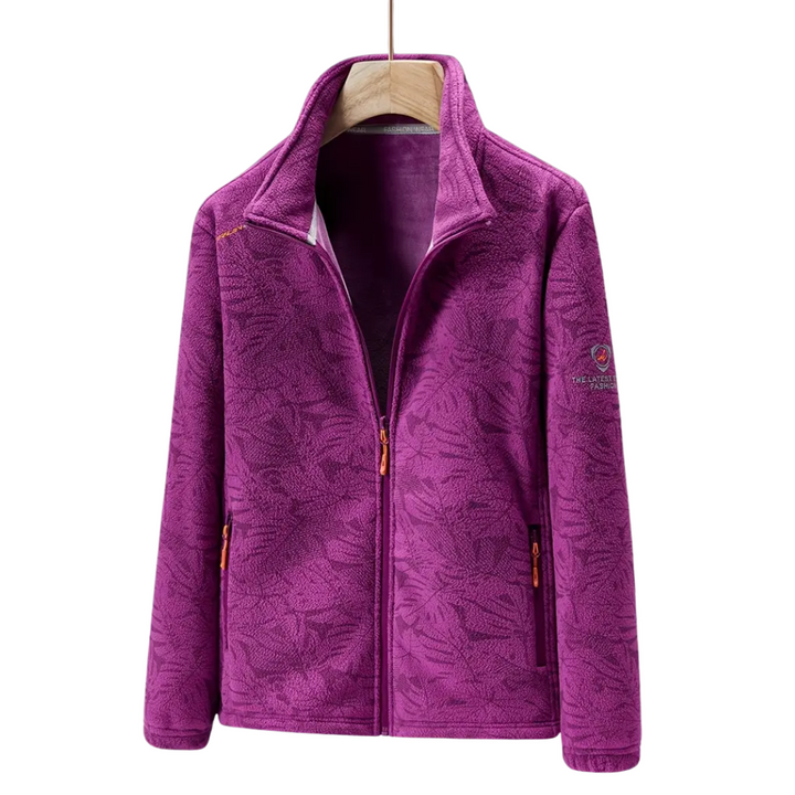 Drune | Damen Winddichte Fleecejacke mit Botanischem Druck Für Herbst und Winter
