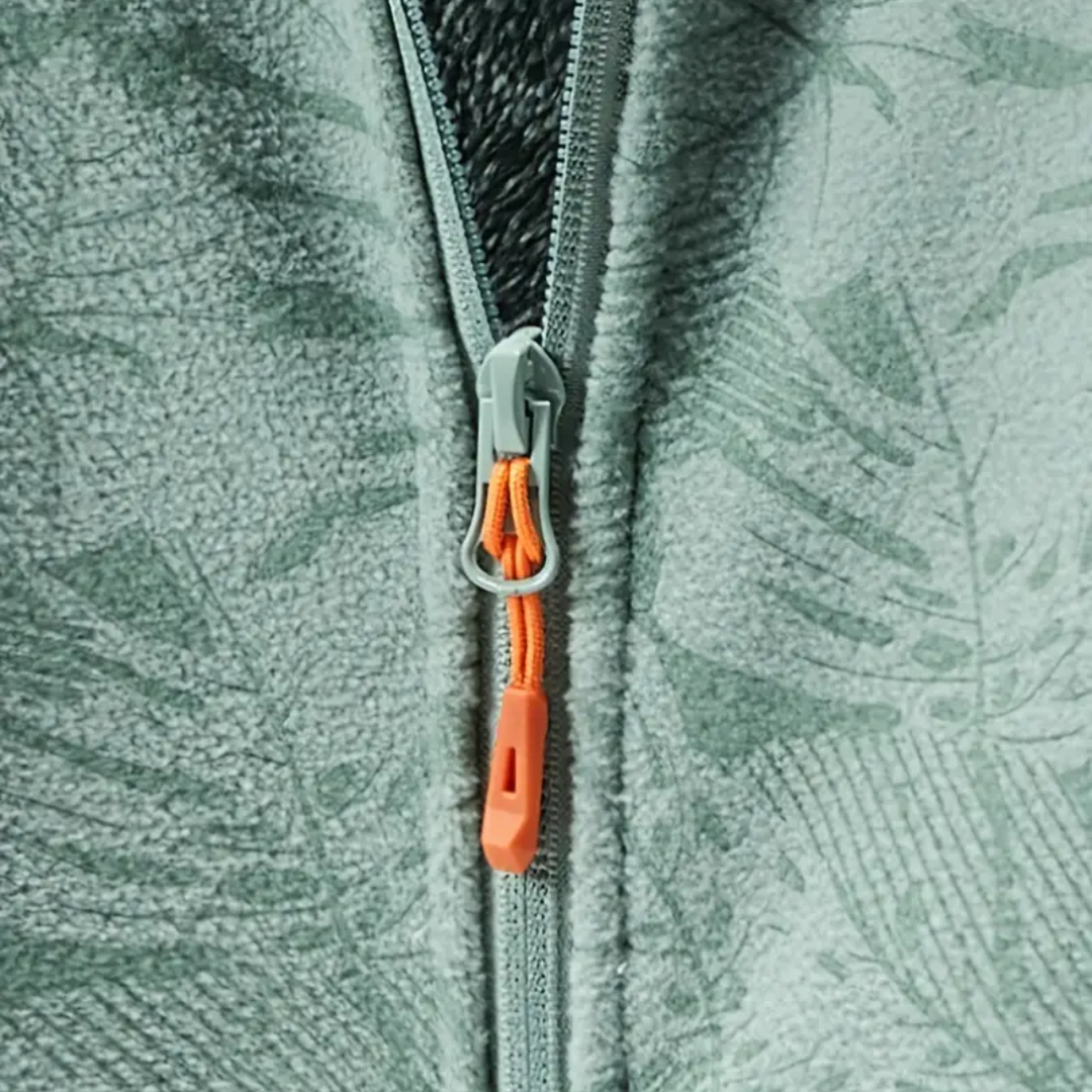 Drune | Damen Winddichte Fleecejacke mit Botanischem Druck Für Herbst und Winter