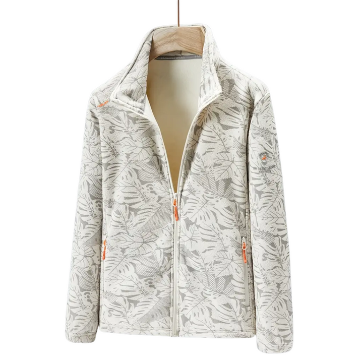 Drune | Damen Winddichte Fleecejacke mit Botanischem Druck Für Herbst und Winter