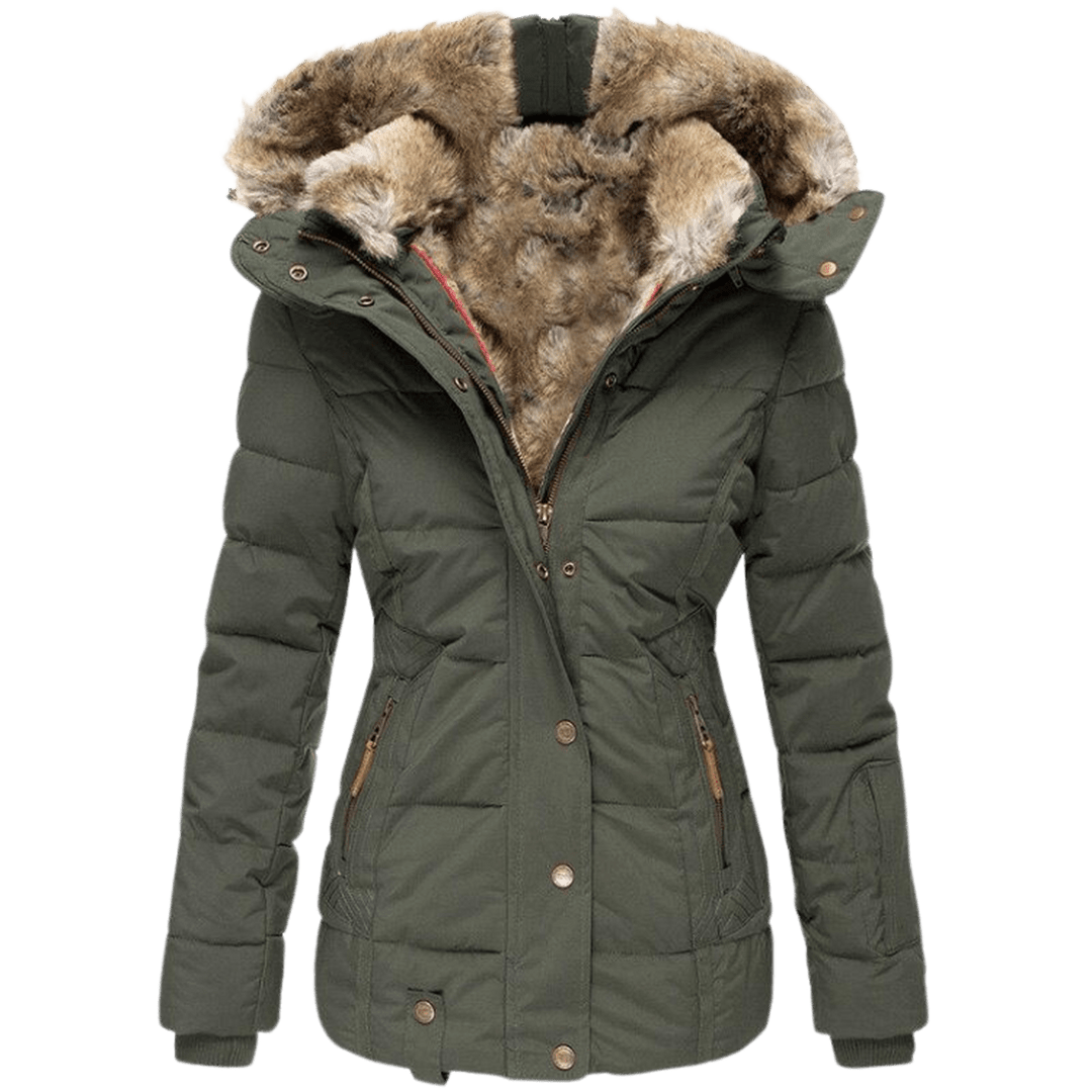 Drune | Damen Winterjacke mit Fellfutter und Slim Fit