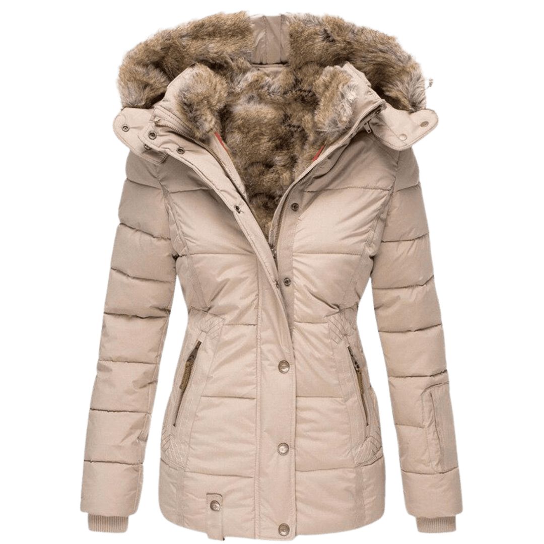 Drune | Damen Winterjacke mit Fellfutter und Slim Fit