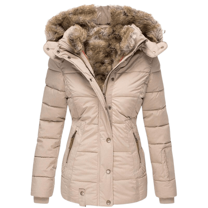 Drune | Damen Winterjacke mit Fellfutter und Slim Fit