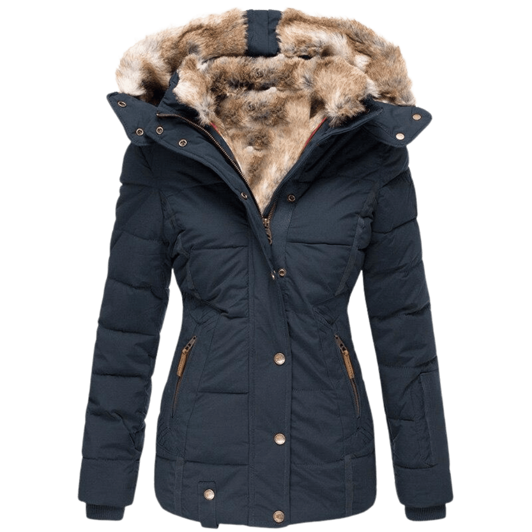 Drune | Damen Winterjacke mit Fellfutter und Slim Fit