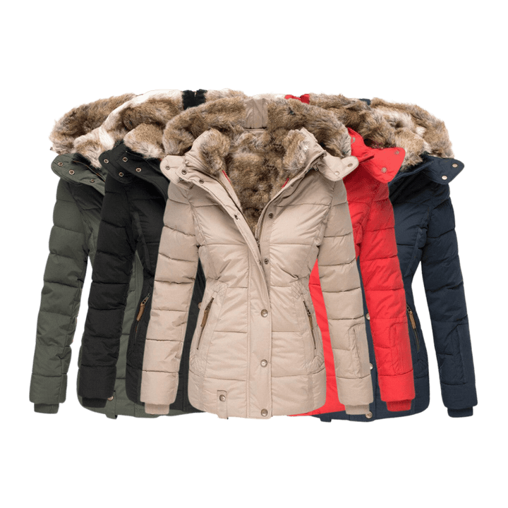 Drune | Damen Winterjacke mit Fellfutter und Slim Fit