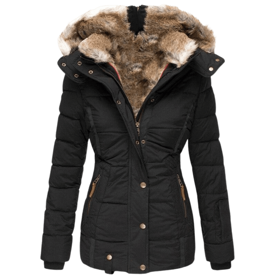 Drune | Damen Winterjacke mit Fellfutter und Slim Fit