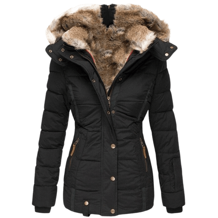 Drune | Damen Winterjacke mit Fellfutter und Slim Fit