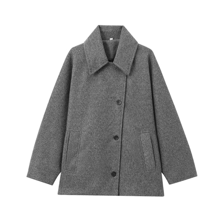 Drune | Damen Oversized Wolljacke Breiter Kragen
