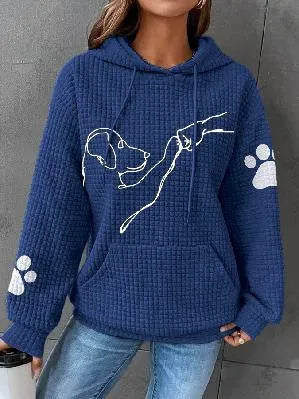 Drune | Übergröße Weicher Damen Kapuzenpullover mit Hund Druck