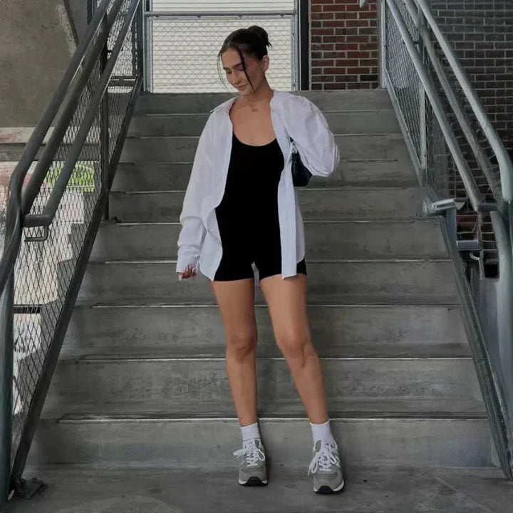 Drune | Ärmellos Scrunch Bum Kurzer Jumpsuit Jumpsuit Fitnessbekleidung
