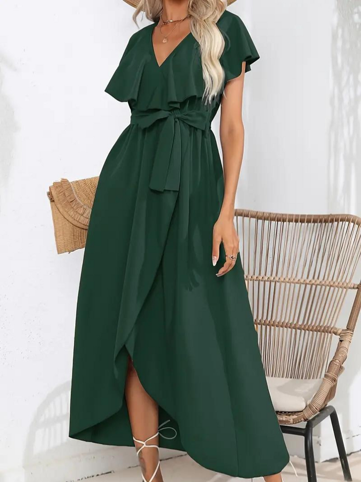 Drune | Fließendes Elegantes V-Ausschnitt Kleid