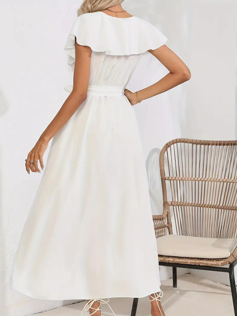 Drune | Fließendes Elegantes V-Ausschnitt Kleid