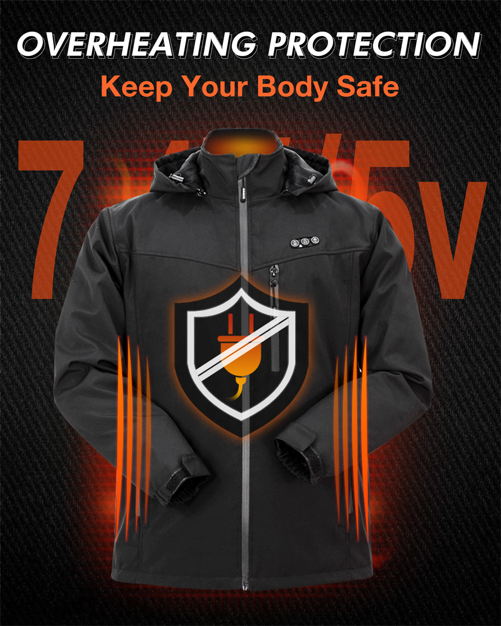 Drune | Herrenjacke Tim mit wiederaufladbarem Akku - 8 Heizzonen und Komfort