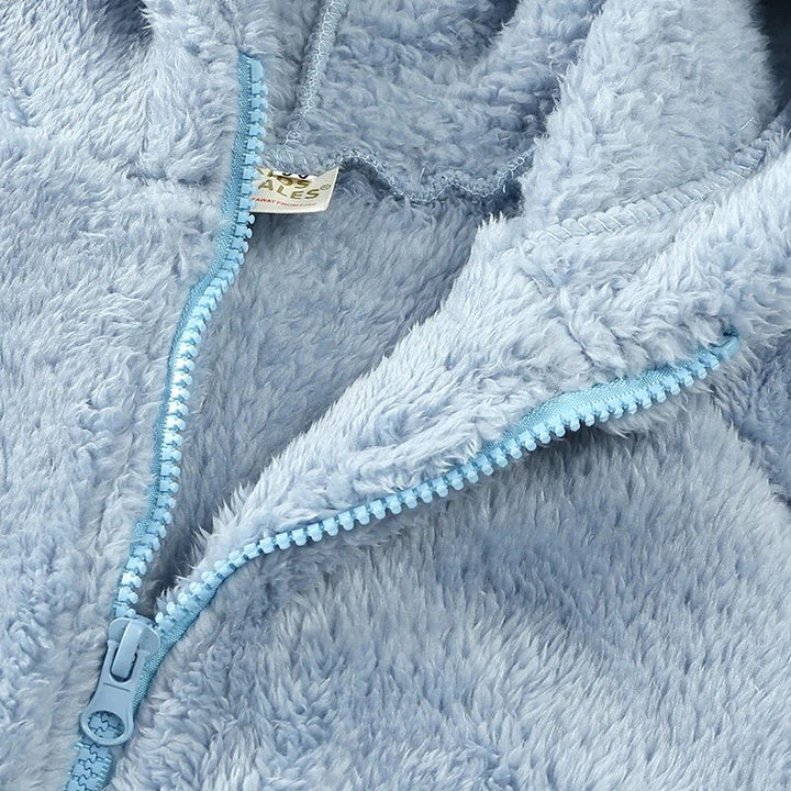 Drune Comfort Modische Bären-Kinderjacke aus dickem Samt